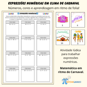 Álbum de Figurinhas - Expressões Numéricas - Números Naturais - Carnaval