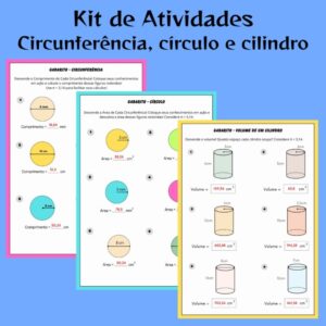 🔵 Kit de Atividades: Circunferência, Círculo e Cilindro! 🚀