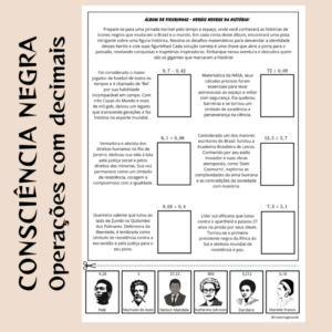 Álbum de Figurinhas – Heróis Negros: História e Matemática!