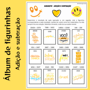 Álbum de Figurinhas – Setembro Amarelo: Adição e Subtração