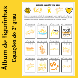 Álbum de Figurinhas – Setembro Amarelo: Equações do 2º Grau