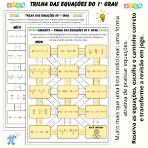 Atividade de Equação do 1º Grau: Trilha com Gabarito