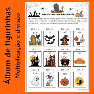 Álbum de Figurinhas – Halloween: Multiplicação e Divisão