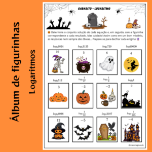 👻 Álbum de Figurinhas Halloween: Desafio dos Logaritmos! 🎃