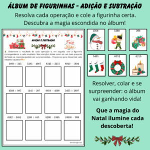 Álbum de Figurinhas – Natal Matemático: Adição e Subtração