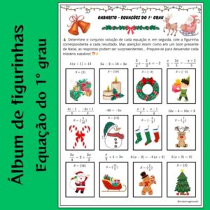 🎄✨ Álbum de Figurinhas – Natal Matemático: Equações do 1º Grau ✨🎄
