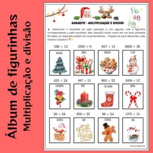 🎄✨ Álbum de Figurinhas – Natal Matemático: Multiplicação e Divisão ✨🎄