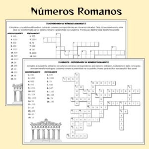 🎲 Cruzadinha dos Números Romanos – Aprenda se Divertindo! 🏛️✨