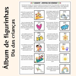 Álbum de Problemas Matemáticos – Operações Básicas com Tema do Dia das Crianças