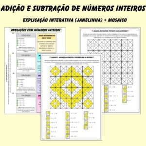 Adição e Subtração de Números Inteiros – Janelinha + Mosaico 🧮🎨