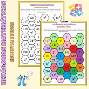 🔶 Hexágonos Matemáticos - Potenciação 🔶