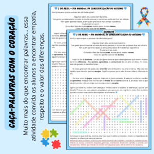 Palavras que Acolhem – Leitura e Caça-palavras para o Dia do Autismo
