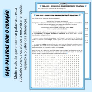 Palavras que Acolhem – Leitura e Caça-palavras para o Dia do Autismo