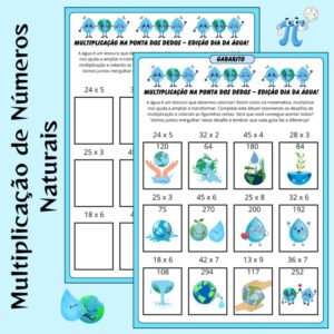 💦 Álbum de Figurinhas – Multiplicação na Ponta dos Dedos | Edição Dia da Água 🌍✨