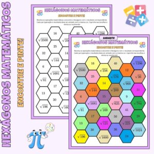 🔶 Hexágonos Matemáticos - Raiz Quadrada 🔶