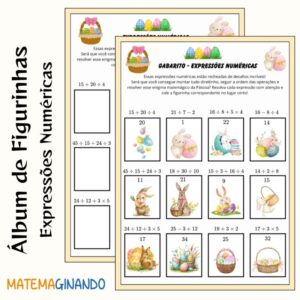 Álbum de Figurinhas – Expressões Numéricas (Especial de Páscoa) 🐰➕📘