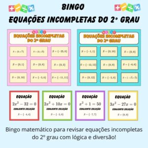 Bingo — Equações Incompletas do 2º Grau 🎯🧮