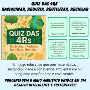 Quiz das 4Rs – Raciocinar, Reduzir, Reutilizar, Reciclar