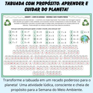 🌿 A Conta da Mudança – Tabuada com Propósito Ambiental 🌿