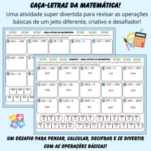 Caça-Letras da Matemática – Operações Básicas (Férias)