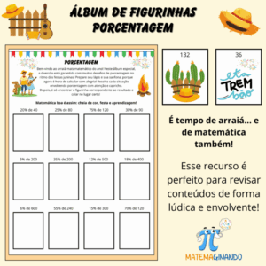 Álbum de Figurinhas – Porcentagem Junina 🌽📊