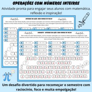 Operações com Números Inteiros – Atividade de Volta às Aulas 2026