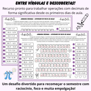 Operações com Números Decimais – Volta às Aulas