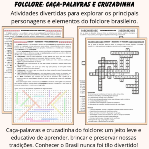 Caça-Palavras e Cruzadinha do Folclore (PDF para imprimir)