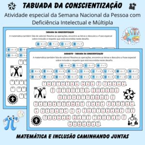 Tabuada da Conscientização | Semana Nacional da Pessoa com Deficiência Intelectual e Múltipla
