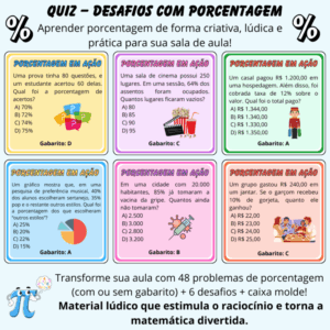 Quiz – Desafios com Porcentagem – Desafios que transformam matemática em jogo!