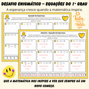 Setembro Amarelo e Matemática: Frase Enigmática – Equações do 1º Grau