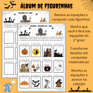 Álbum de Figurinhas Halloween: Desafio das Equações do 2º Grau!