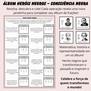 Álbum Heróis Negros – Operações com Frações