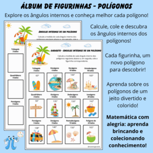 Álbum de Figurinhas: Ângulo interno de um polígono com Tema de Férias