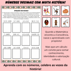 Operações com Decimais – Consciência Negra