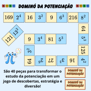 Dominó da Potenciação de Números Naturais - Jogo Pedagógico de Matemática