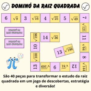 Dominó da Raiz Quadrada – Jogo Matemático em PDF