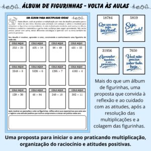 Álbum de Figurinhas de Multiplicação – Volta às Aulas | Matemática com Reflexão