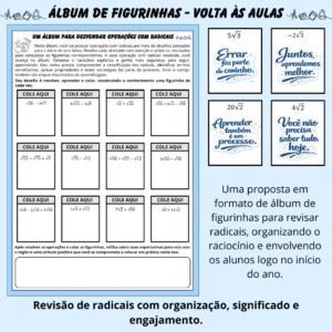 Álbum de Figurinhas – Operações com Radicais | Volta às Aulas