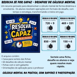 Jogo: Resolva se for capaz – Desafios de Cálculo Mental