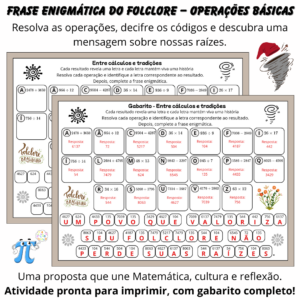 Folclore e Matemática: Frase Enigmática do Folclore – Operações Básicas
