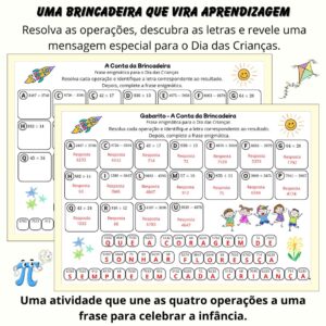 A Conta da Brincadeira | Frase enigmática para o Dia das Crianças