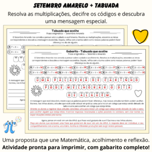 Tabuada que acolhe – Frase enigmática do Setembro Amarelo