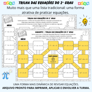 Trilha das Equações do 2º Grau – Atividade com Gabarito para Imprimir